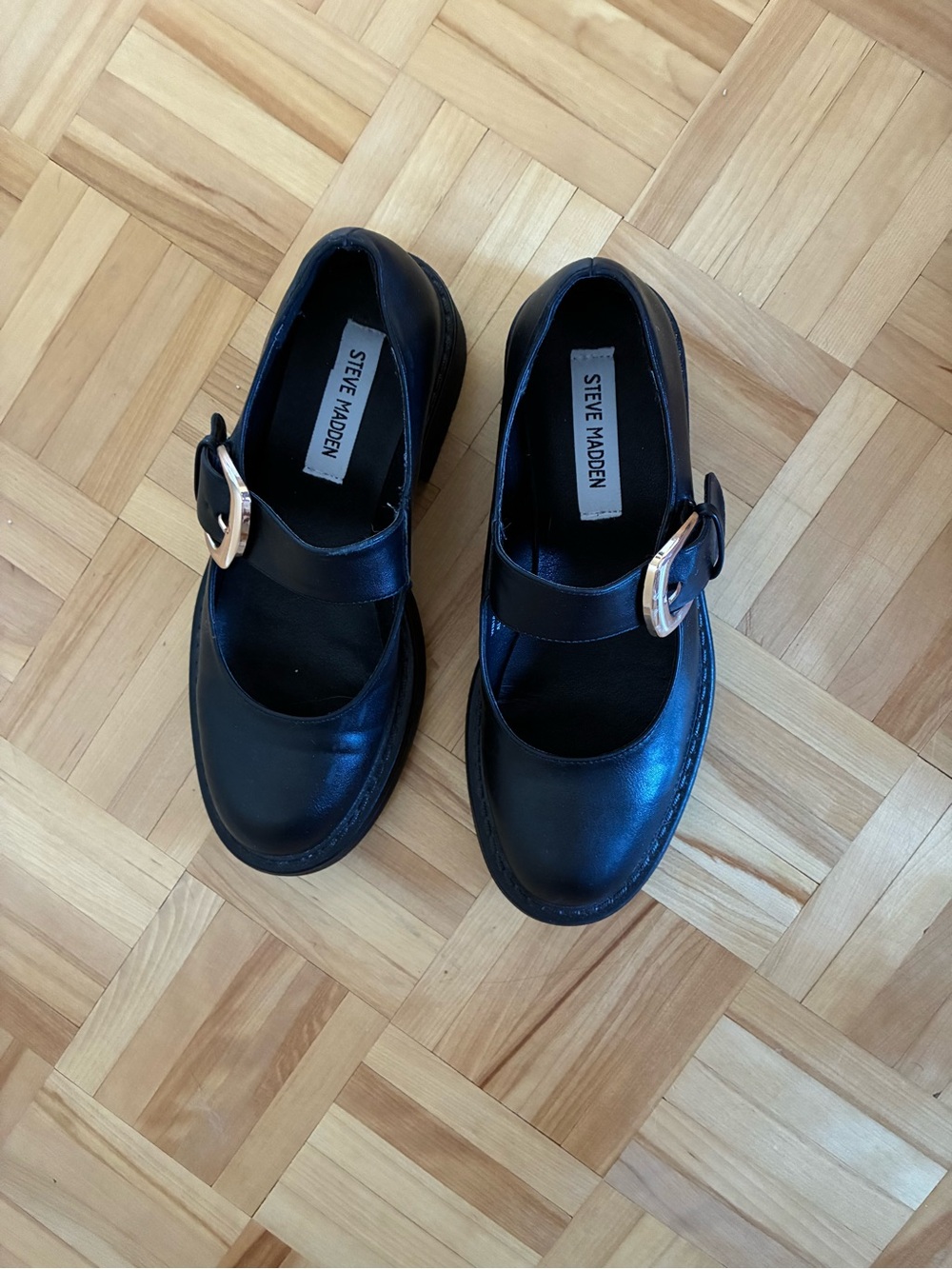 Steve Madden black mary jane loafers size 8